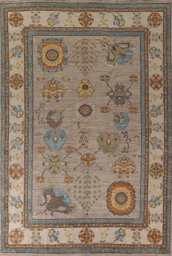 Vegetable Dye Oushak Large Area Rug 10x14
