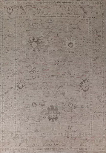 Earth Tone Oushak Vegetable Dye Area Rug 9x12