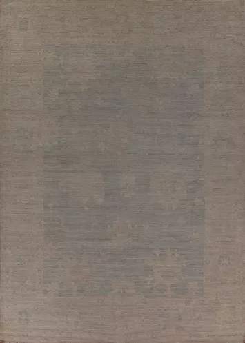 Muted Color Wool Oushak Vegetable Dye Area Rug 9x12