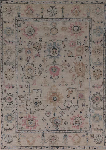 Vegetable Dye Oushak Turkish Area Rug 8x10