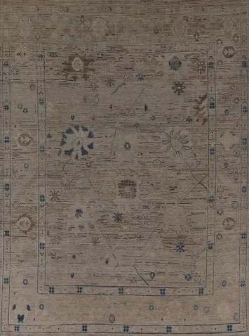 Muted Color Oushak Vegetable Dye Area Rug 8x10