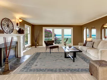 Light Blue Oushak Vegetable Dye Wool Area Rug 9x12