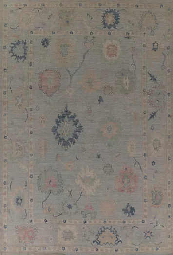 Vegetable Dye Muted Oushak Turkish Area Rug 9x12