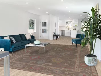 Earth Tone Oushak Vegetable Dye Area Rug 9x12