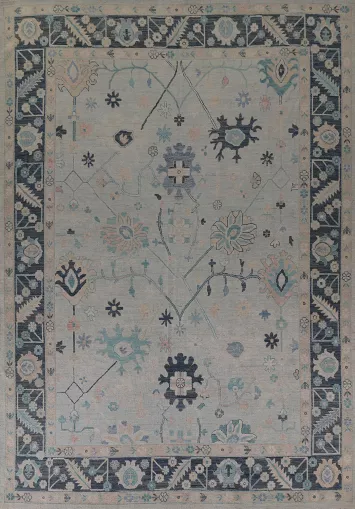 Vegetable Dye Oushak Turkish Area Rug 9x12