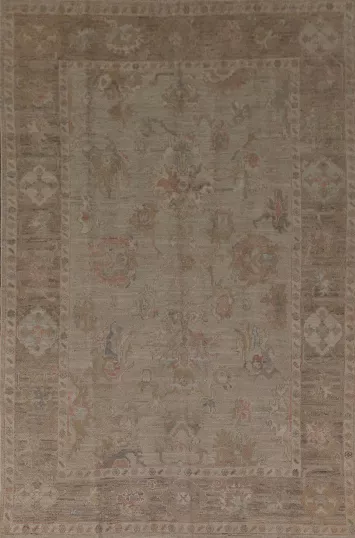 Earth Tone Oushak Vegetable Dye Area Rug 6x10