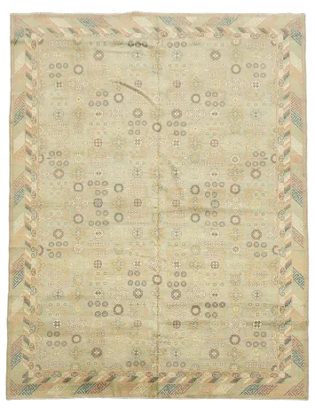 Vegetable Dye Oushak Turkish Area Rug 9x12