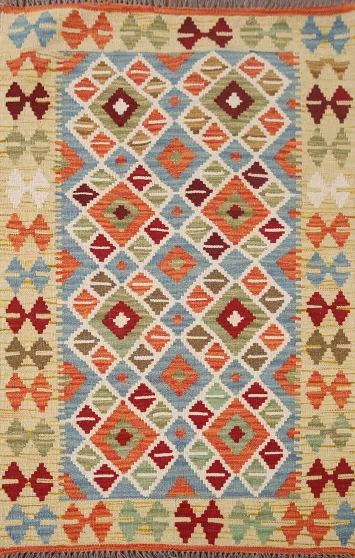 Multicolor Kilim Oriental Accent Rug 3x4