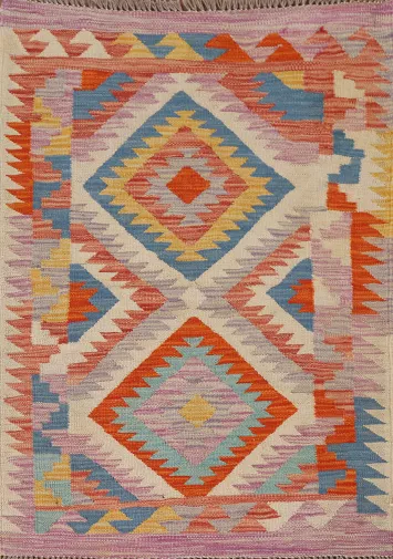 Multicolor Kilim Oriental Accent Rug 3x4