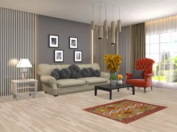 South Western Kilim Reversible Wool Rug 3x4