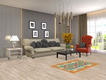 Geometric Wool Kilim Oriental Rug 3x4