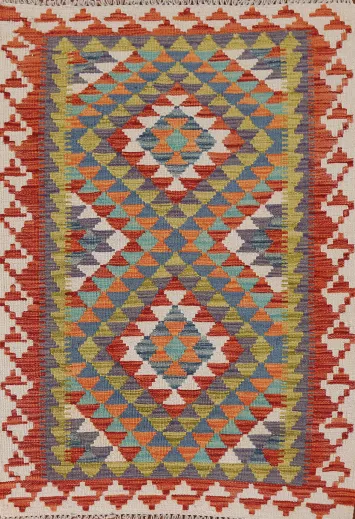 South Western Wool Kilim Oriental Accent Rug 3x4