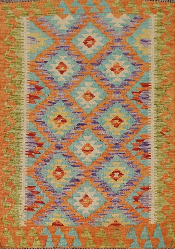South Western Wool Kilim Oriental Rug 3x4