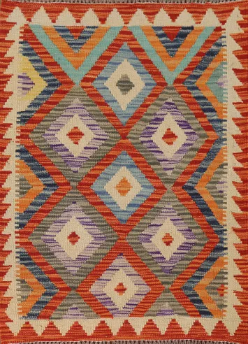 Multicolor Kilim Oriental Foyer Rug 3x4