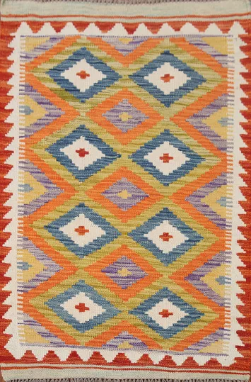 Multicolor Kilim Oriental Accent Rug 3x4