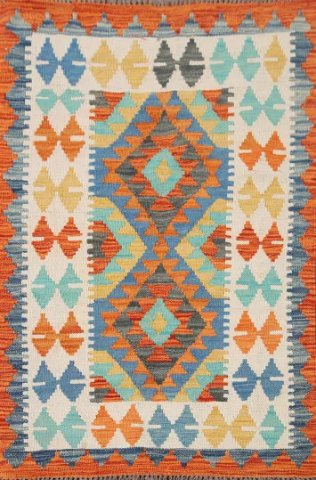 South Western Wool Kilim Oriental Accent Rug 3x4