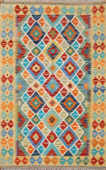 Multicolor Kilim Oriental Accent Rug 3x4
