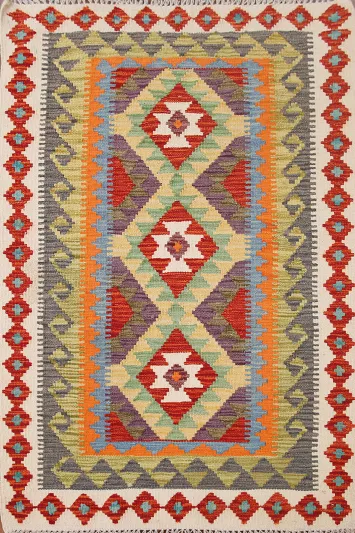 Reversible Wool Kilim Oriental Rug 3x4
