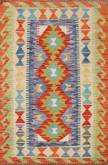 Multicolor Kilim Oriental Accent Rug 3x4