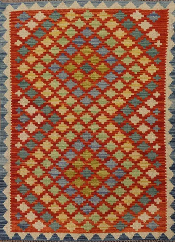 Multicolor Kilim Oriental Foyer Rug 3x4
