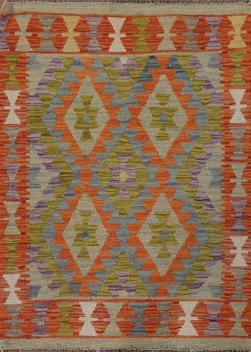 South Western Wool Kilim Oriental Rug 3x4