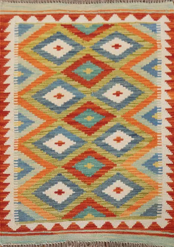 Multicolor Kilim Oriental Foyer Rug 3x4
