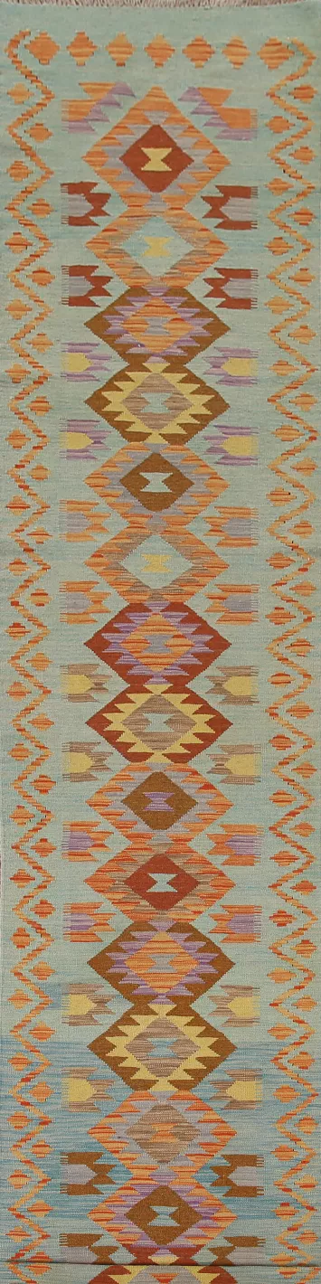 Geometric Kilim Oriental Runner Rug 3x16