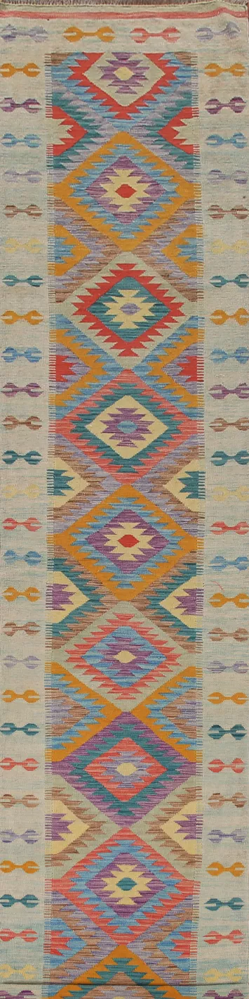South Western Kilim Wool Runner Rug 3x16