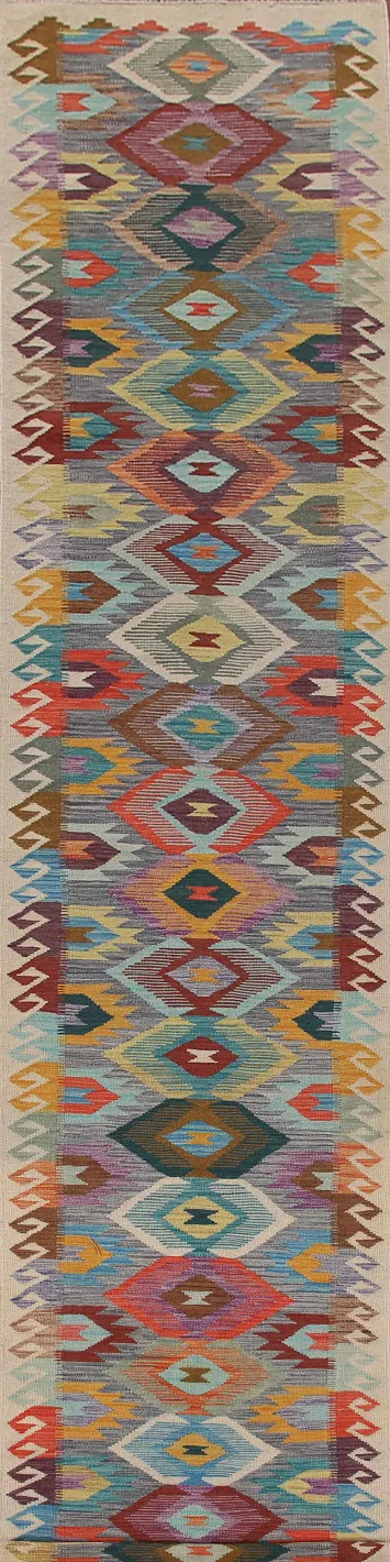 South Western Wool Kilim Oriental Runner Rug 3x16