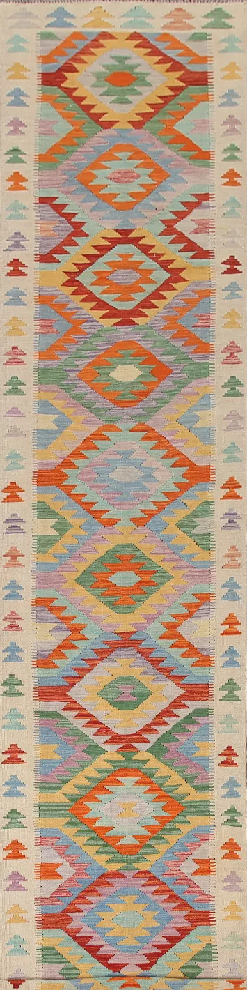 Multicolor Kilim Oriental Runner Rug 3x17