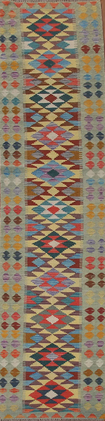 Multicolor Kilim Oriental Runner Rug 3x13