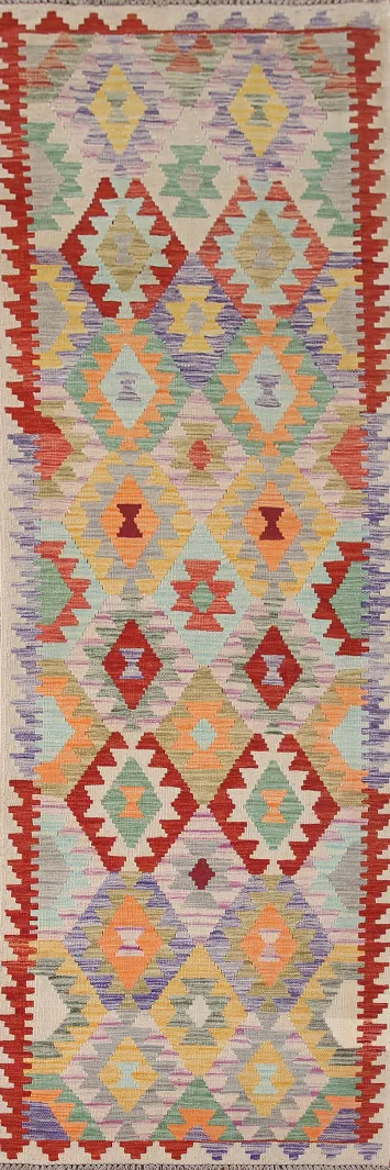 Geometric Kilim Oriental Runner Rug 3x10