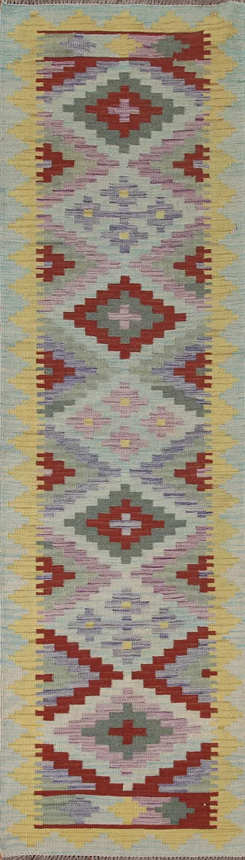 Geometric Kilim Oriental Runner Rug 3x10