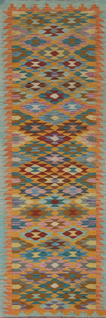 Geometric Kilim Oriental Runner Rug 3x10