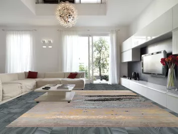 Vegetable Dye Abstract Large Rug 13x18