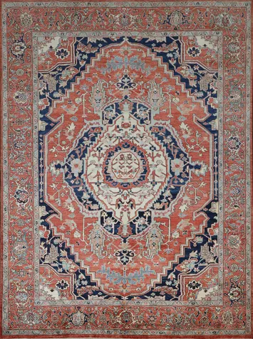 Vegetable Dye Heriz Serapi Area Rug 9x12
