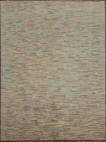 Elegant Striped Gabbeh Area Rug 8x8 for Contemporary Living Spaces