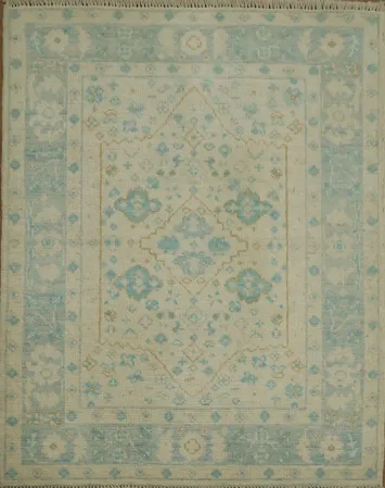 Vegetable Dye Oushak Turkish Accent Rug 3x4