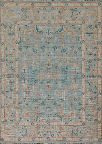 Vegetable Dye Oushak Turkish Foyer Rug 3x4