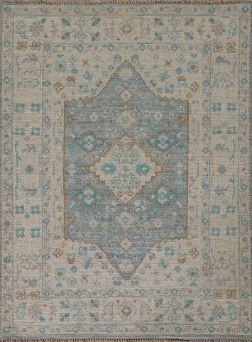 Vegetable Dye Oushak Turkish Accent Rug 3x4