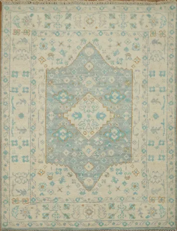 Vegetable Dye Oushak Turkish Accent Rug 3x4