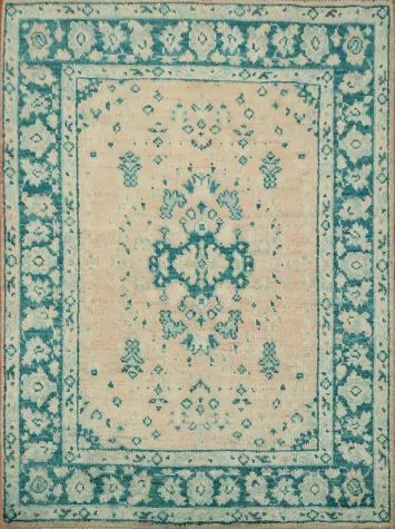 Vegetable Dye Oushak Turkish Accent Rug 3x4