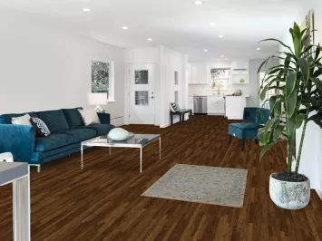 Floral Blue Oushak Vegetable Dye Accent Rug 3x4