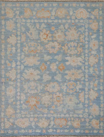 Vegetable Dye Oushak Turkish Foyer Rug 3x4