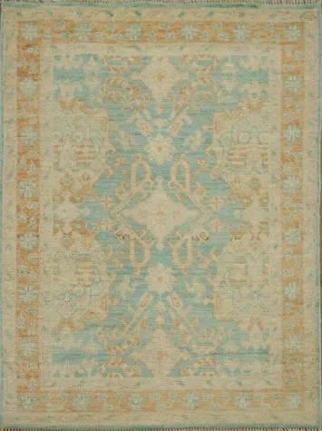 Vegetable Dye Oushak Turkish Accent Rug 3x4
