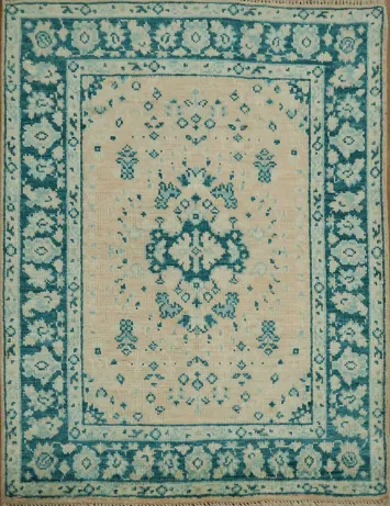 Vegetable Dye Oushak Turkish Accent Rug 3x4