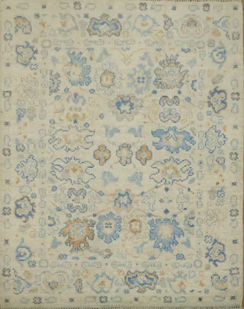 Vegetable Dye Oushak Accent Turkish Rug 3x4