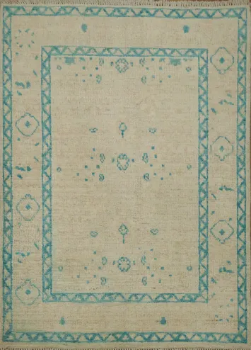 Vegetable Dye Oushak Turkish Accent Rug 3x4