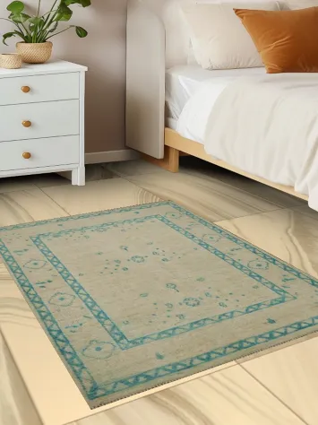 Vegetable Dye Oushak Turkish Accent Rug 3x4