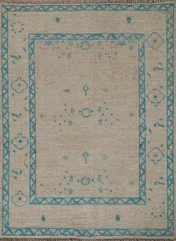 Vegetable Dye Oushak Accent Turkish Rug 3x4
